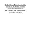 Test Bank for Safe Maternity and Pediatric Nursing Care 3rd Edition &lpar;F&period;A Davis&rpar; by Luanne Linnard Palmer&comma; Isbn no&semi; 9781719648844&comma; All 38 Chapters Covered&vert; 2026 Instant Download pdf&period;