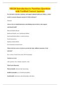 NR228 Introduction to Nutrition Questions&NewLine;with Verified Correct Answers