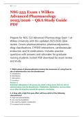 NSG 533 Exam 1 Wilkes &NewLine;Advanced Pharmacology &NewLine;2025&sol;2026 &ndash; Q&A Study Guide &NewLine;PDF