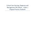 Critical Care Nursing&colon; Diagnosis and Management 9th Edition - Urden &vert; Original Practice Testbank
