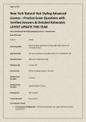 New York Natural Hair Styling Advanced License &ndash; Practice Exam Questions with Verified Answers &
