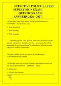 EFFECTIVE POLICE &NewLine;SUPERVISION EXAM &NewLine;QUESTIONS AND &NewLine;ANSWERS 2026 - 2027