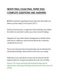 NR599 FINAL EXAM FINAL PAPER 2026&NewLine;COMPLETE QUESTIONS AND ANSWERS