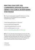 NR601 FINAL EXAM SCRIPT 2026&NewLine;COMPREHENSIVE QUESTIONS SOLUTIONS&NewLine;GRADED A PLUS CLINICAL DECISION MAKING&NewLine;STUDY PACKAGE&NewLine;