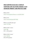 NR601 MIDTERM EXAM 2026 COMPLETE&NewLine;QUESTIONS AND SOLUTIONS GRADED A PLUS&NewLine;ADVANCED PRIMARY CARE PRACTICE GUIDE