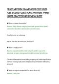 NR601 MIDTERM EXAMINATION TEST 2026&NewLine;FULL SOLVED QUESTIONS ANSWERS FAMILY&NewLine;NURSE PRACTITIONER REVIEW SHEET