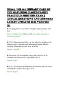 NR601 &sol; NR 601 PRIMARY CARE OF&NewLine;THE MATURING & AGED FAMILY&NewLine;PRACTICUM MIDTERM EXAM &vert;&NewLine;ACTUAL QUESTIONS AND ANSWERS&NewLine;LATEST UPDATED 2026 VERIFIED&NewLine;A&plus;&NewLine;