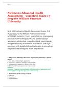 NUR 6001 Advanced Health &NewLine;Assessment &ndash; Complete Exam 1-3 &NewLine;Prep for William Paterson &NewLine;University
