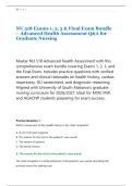 NU 518 Exams 1&comma; 2&comma; 3 & Final Exam Bundle &ndash; Advanced Health Assessment Q&A for &NewLine;Graduate Nursing