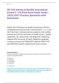 NU 518 Advanced Health Assessment &NewLine;Exams 1&ndash;3 & Final Exam Study Guide &vert; &NewLine;2026&sol;2027 Practice Questions with &NewLine;Rationales