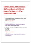 California Roofing Contractor License &lpar;C-39&rpar; Exam &lpar;2025&rpar; &ndash; Practice Questions&comma; Verified Answers&comma; and Rationales