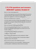 3 TL FTA questions and answers&NewLine;2026&sol;2027 updates Graded A&plus;&NewLine;What is a Trade in Goods Agreement&NewLine;It is the primary agreement concerned with granting tariff concessions&comma;&NewLine;containing criteria for determining the country of origin of goods and&NewLine;guidelines fo