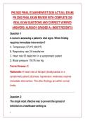 PN 2002 FINAL EXAM NEWEST 2026 ACTUAL EXAM&vert;&NewLine;PN 2002 FINAL EXAM REVIEW WITH COMPLETE 200&NewLine;REAL EXAM QUESTIONS AND CORRECT VERIFIED&NewLine;ANSWERS&sol; ALREADY GRADED A&plus; &lpar;MOST RECENT&excl;&excl;&rpar;