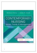 TEST BANK FOR Contemporary Nursing&colon; Issues&comma; Trends&comma; and Management 10th Edition by Barbara Cherry ISBN&colon;9780443123566 COMPLETE GUIDE ALL CHAPTERS COVERED 100&percnt; VERIFIED A&plus; GRADE ASSURED&excl;&excl;&excl;&excl;&excl; NEW LATEST UPDATE&excl;&excl;&excl;&excl;&excl;