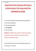 School Sw Pel Exam&semi; Questions With Correct&NewLine;Verified Answers&comma; 100&percnt; Guaranteed Pass&NewLine;&vert;&vert;Complete A&plus; Gui