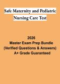 Safe Maternity & Pediatric Nursing Care Test Study Guide 2026 &vert; Maternal-Child Nursing Review