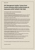NYC Management Auditor Trainee Exam Practice Questions With Verified Answers & Rationales LATEST