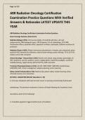 ABR Radiation Oncology Certification Examination Practice Questions With Verified Answers & Rationale