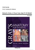 Test Bank &ndash; Gray's Anatomy for Students &lpar;4th Edition&rpar; Richard Drake&comma; A&period; Wayne Vogl & Adam W&period; M&period; Mitchell &ndash; All Chapters &ndash; Practice Questions & Rationales &ndash; ISBN&colon; 9780323393041 &ndash;NCLEX&sol;NGN Prep &ndash; Updated 2026&sol;2027 Test Bank Exam Resource 