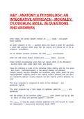 A&P - ANATOMY & PHYSIOLOGY&colon; AN INTEGRATIVE APPROACH - MCKINLEY&comma; O'LOUGHLIN&comma; BIDLE&comma; 3E QUESTIONS AND ANSWERS