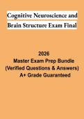 Cognitive Neuroscience and Brain Structure Exam Final Study Guide 2026 &vert; Brain Anatomy & Function Review