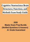 Cognitive Neuroscience Brain Structures&comma; Functions & Methods Exam Study Guide 2026