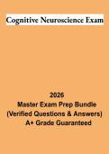 Cognitive Neuroscience Exam Study Guide 2026 &vert; Brain Structures&comma; Cognition & Neuroscience Review