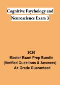 Cognitive Psychology and Neuroscience Exam 3 Study Guide 2026 &vert; Cognition & Brain Science Review