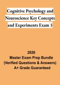 Cognitive Psychology & Neuroscience Key Concepts and Experiments Exam 3 Study Guide 2026 &vert; Cognitive Science Review