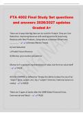 FTA 4002 Final Study Set questions&NewLine;and answers 2026&sol;2027 updates&NewLine;Graded A&plus;&NewLine;There are 4 ways that Big Data can be used for Fintech&colon; They are Cost&NewLine;Reduction&comma; Improving Revenue with existing products&comma; Improving&NewLine;Revenue with New Products&comma; Using data as a