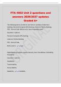 FTA 4002 Unit 2 questions and&NewLine;answers 2026&sol;2027 updates&NewLine;Graded A&plus;&NewLine;The following terms all refer to one form or another of electronic&NewLine;banking&colon; Personal Computer &lpar;PC&rpar; banking&comma; Internet &sol; Online Banking&comma;&NewLine;POS - Point of Sale&period; Which one is most frequently