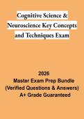 Cognitive Science & Neuroscience Key Concepts and Techniques Exam Study Guide 2026 &vert; Cognitive Science Review