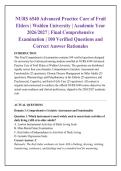NURS 6540 Advanced Practice Care of Frail &NewLine;Elders &vert; Walden University &vert; Academic Year &NewLine;2026&sol;2027 &vert; Final Comprehensive &NewLine;Examination &vert; 100 Verified Questions and &NewLine;Correct Answer Rationales