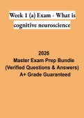 Week 1 &lpar;A&rpar; Exam &ndash; What Is Cognitive Neuroscience&quest; Study Guide 2026 &vert; Introduction to Cognitive Neuroscience