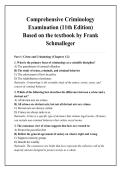 Comprehensive Criminology &NewLine;Examination &lpar;11th Edition&rpar; &NewLine;Based on the textbook by Frank &NewLine;Schmalleger