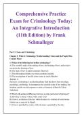 Comprehensive Practice &NewLine;Exam for Criminology Today&colon; &NewLine;An Integrative Introduction &NewLine;&lpar;11th Edition&rpar; by Frank &NewLine;Schmalleger
