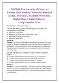 Test Bank Fundamentals of Corporate &NewLine;Finance 12e &lpar;Canadian Edition&rpar; By Bradford &NewLine;Jordan&comma; Ari Pandes&comma; Randolph Westerfield&comma; &NewLine;Stephen Ross&comma; Thomas Holloway - &NewLine;Comprehensive Exam