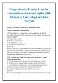 Comprehensive Practice Exam for &NewLine;Introduction to Criminal Justice &lpar;18th &NewLine;Edition&rpar; by Larry Siegel and John &NewLine;Worrall 