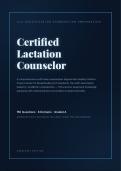 Certified Lactation Counselor Exam 2026&sol;2027 &vert; Graded A Q&A &vert; Pass Guaranteed &ndash; A&plus; Graded&NewLine;&NewLine;