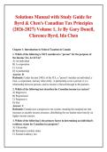 Solutions Manual with Study Guide for &NewLine;Byrd & Chen's Canadian Tax Principles &NewLine;&lpar;2026-2027&rpar; Volume 1&comma; 1e By Gary Donell&comma; &NewLine;Clarence Byrd&comma; Ida Chen