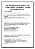 Macroeconomics Course Summary&colon; An &NewLine;Essential Guide to Understanding Economic &NewLine;Performance and Policy 