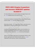 PSYC 4003 Chapter 8 questions&NewLine;and answers 2026&sol;2027 updates&NewLine;Graded A&plus;&NewLine;For many children who are hard of hearing&comma; a hearing aid may be used&NewLine;to - amplify and send the sound to the ear&period;&NewLine;To avoid social isolation of individuals who are deaf or hard of he