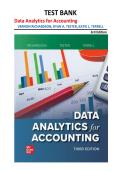 Test Bank Data Analytics for Accounting 3rd Edition Richardson Teeter Terrell