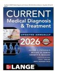 Complete Test Bank CURRENT Medical Diagnosis and Treatment 2026 65th Edition by Maxine A&period; Papadakis&comma; Michael W&period; Rabow All Chapters&excl; ALREADY RATED A&plus; 100&percnt; CORRECT ANSWERS