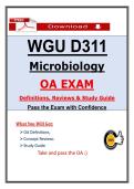 D311 OA Exam Microbiology WGU &ndash; Actual Questions & Answers &lpar;WGU&rpar; &lpar;Latest PDF&rpar;