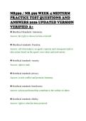 NR599 &sol; NR 599 WEEK 4 MIDTERM&NewLine;PRACTICE TEST QUESTIONS AND&NewLine;ANSWERS 2026 UPDATED VERSION&NewLine;VERIFIED A&plus;