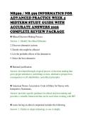 NR599 &sol; NR 599 INFORMATICS FOR&NewLine;ADVANCED PRACTICE WEEK 4&NewLine;MIDTERM STUDY GUIDE WITH&NewLine;ACCURATE ANSWERS 2026&NewLine;COMPLETE REVIEW PACKAGE&NewLine;