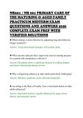 NR601 &sol; NR 601 PRIMARY CARE OF&NewLine;THE MATURING & AGED FAMILY&NewLine;PRACTICUM MIDTERM EXAM&NewLine;QUESTIONS AND ANSWERS 2026&NewLine;COMPLETE EXAM PREP WITH&NewLine;VERIFIED SOLUTIONS