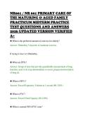 NR601 &sol; NR 601 PRIMARY CARE OF&NewLine;THE MATURING & AGED FAMILY&NewLine;PRACTICUM MIDTERM PRACTICE&NewLine;TEST QUESTIONS AND ANSWERS&NewLine;2026 UPDATED VERSION VERIFIED&NewLine;A&plus;&NewLine;