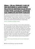 NR601 &sol; NR 601 PRIMARY CARE OF&NewLine;THE MATURING & AGED FAMILY&NewLine;PRACTICUM MIDTERM EXAM STUDY&NewLine;GUIDE WITH ACCURATE ANSWERS&NewLine;2026 COMPLETE REVIEW PACKAGE